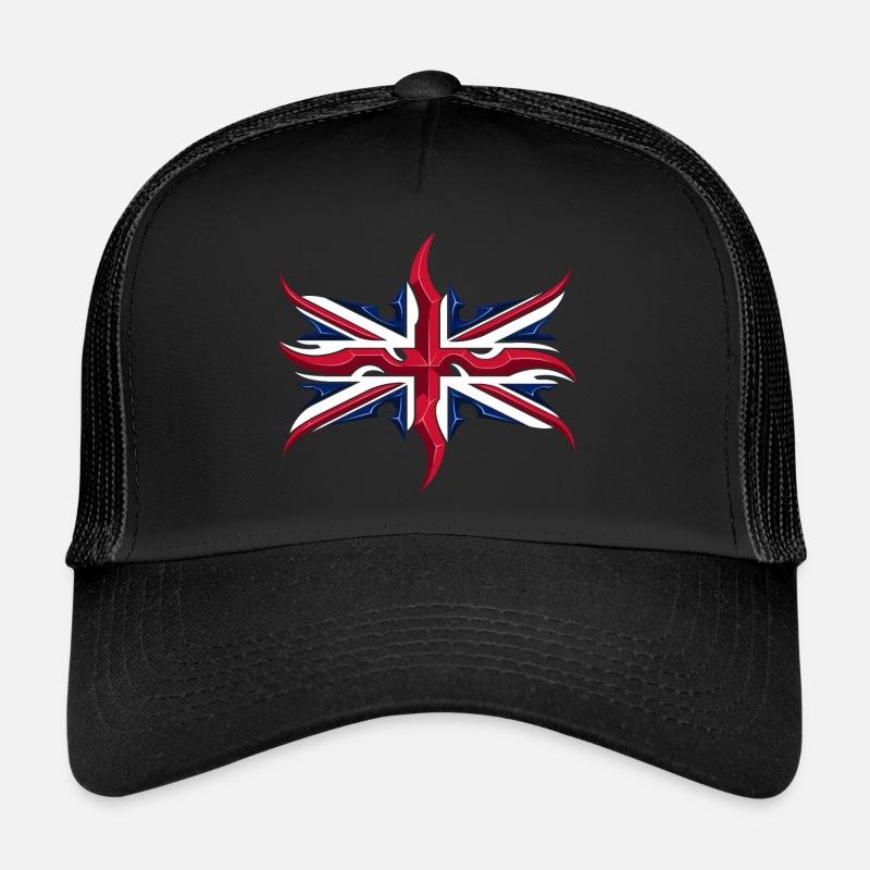 Union Jack British Flag Resistance Style - Trucker Cap - black/black