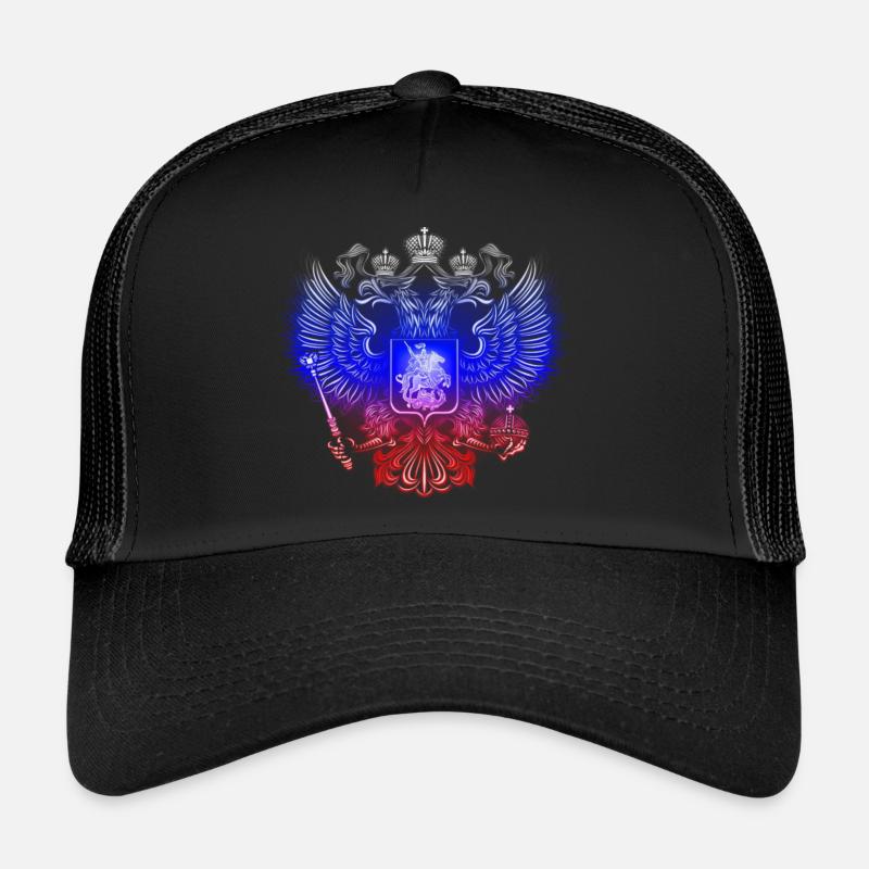Russisches Wappen - Trucker Cap - Schwarz/Schwarz
