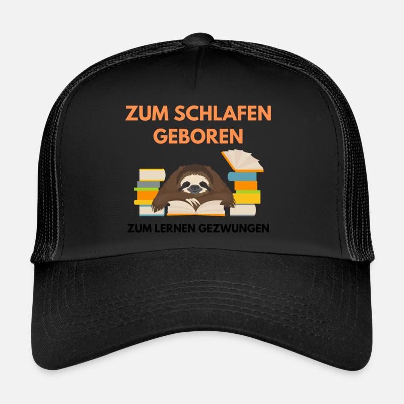 Schlafen und Lernen - Trucker Cap - Schwarz/Schwarz