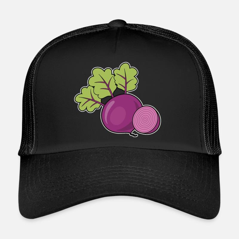 Rote Beete - Trucker Cap - Schwarz/Schwarz