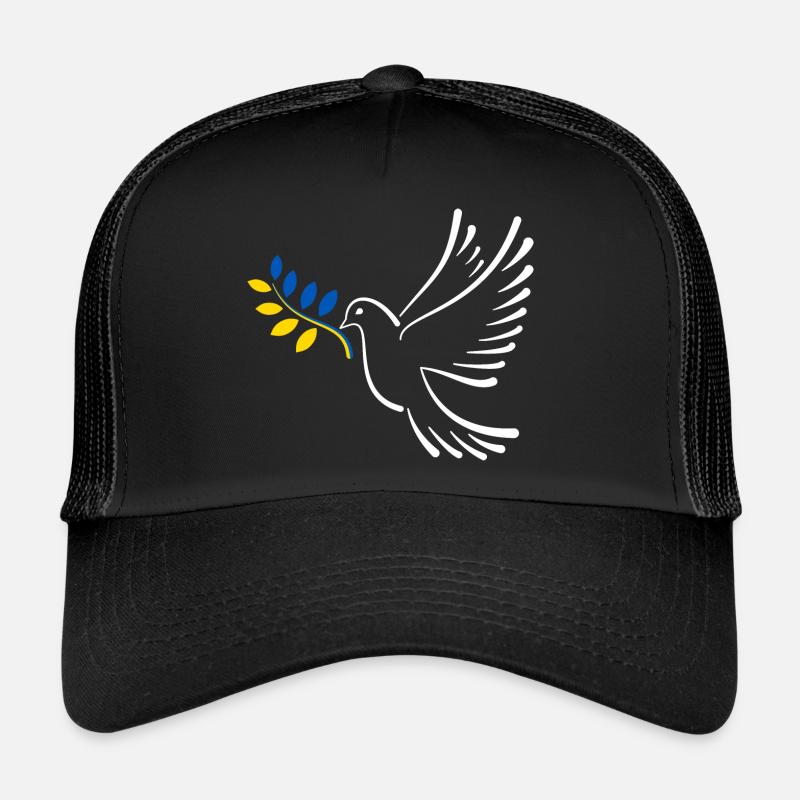 Friedenstaube Ukraine - Trucker Cap - Schwarz/Schwarz