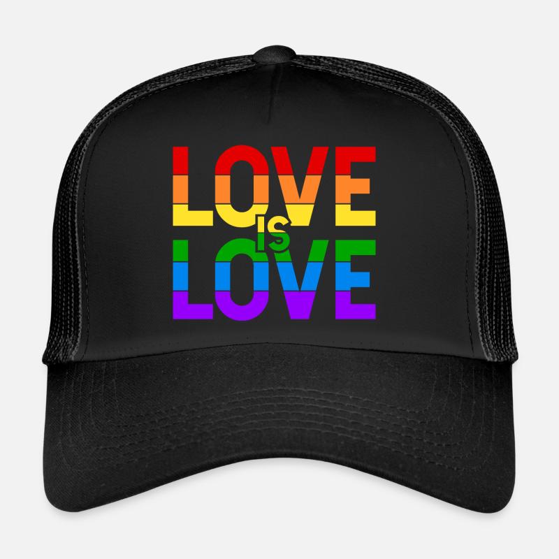 Love is Love - Trucker Cap - Schwarz/Schwarz