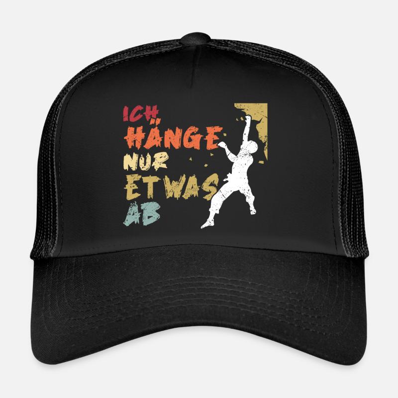 Klettern Bouldern Geschenk - Ich Häng Nur Etwas Ab - Trucker Cap - Schwarz/Schwarz