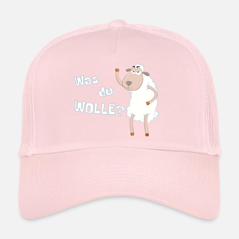Wütendes Schaf fragt: "Was du Wolle?" - Wortwitz Trucker Cap