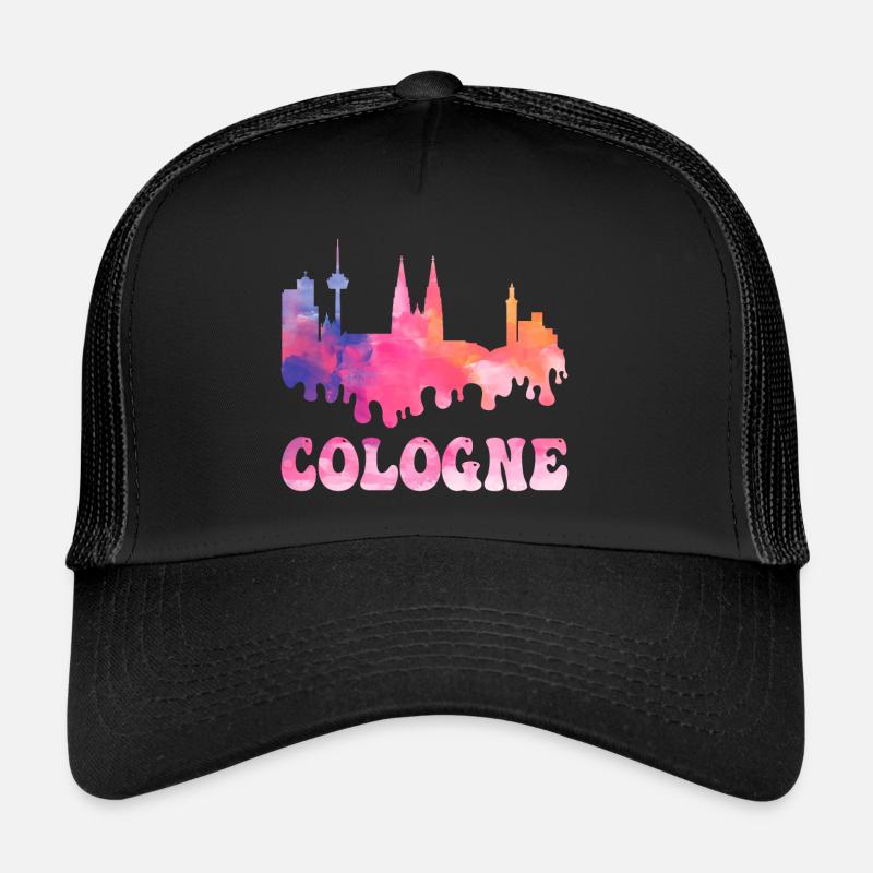 Cologne Cologne Germany City Skyline Splash Colorful Trucker Cap
