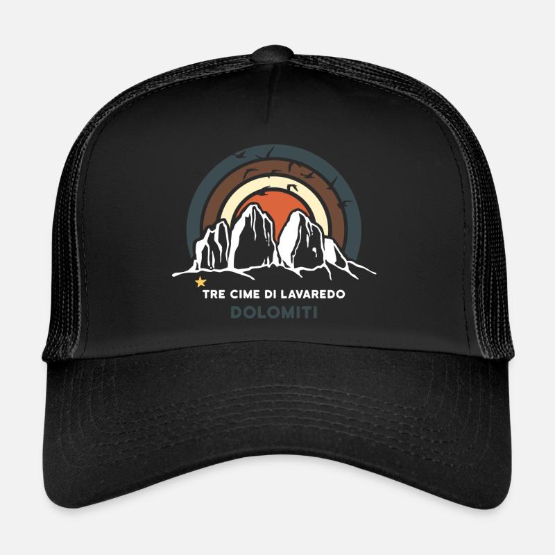 Tre Cime di Lavaredo 3 Pics Dolomites Tyrol du Sud Casquette trucker 