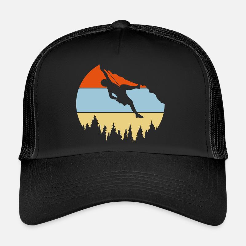 Wald Bäume Felsen Klettern - Trucker Cap - Schwarz/Schwarz