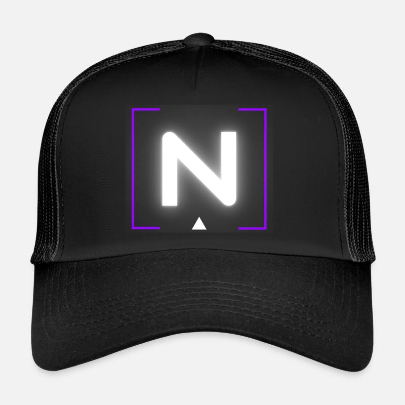 Letter "N" - Trucker Cap - black/black
