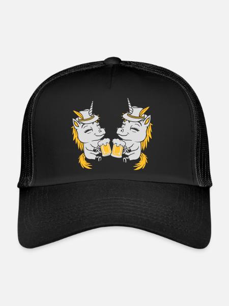 Beer Toast Unicorn Team - Trucker Cap - black/black - Front