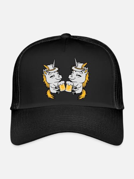 Unicorn Friends Beer Toast - Trucker Cap - black/black - Front