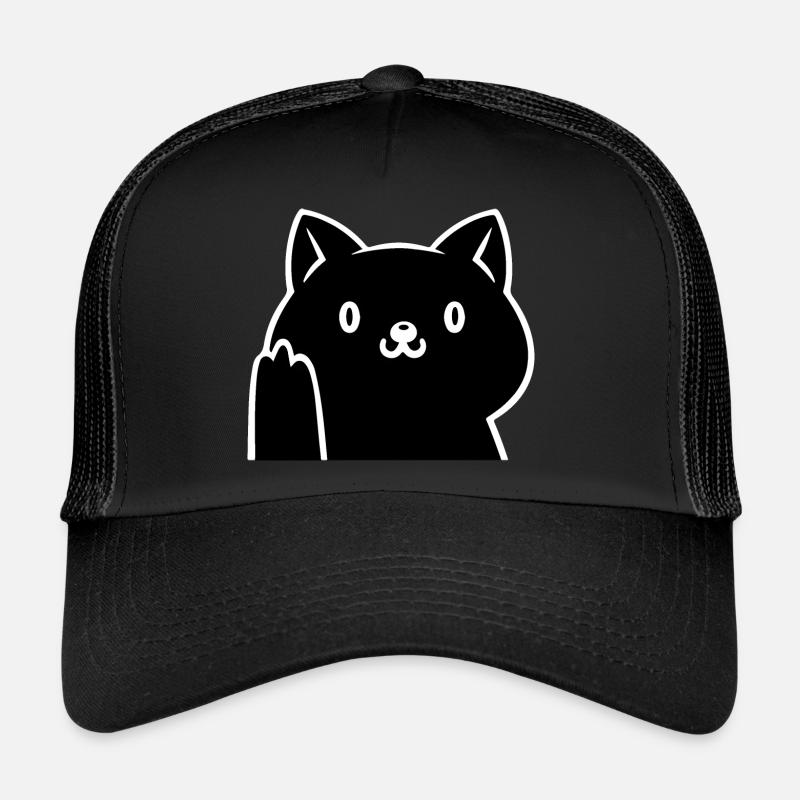 Adorable black cat - Trucker Cap - black/black