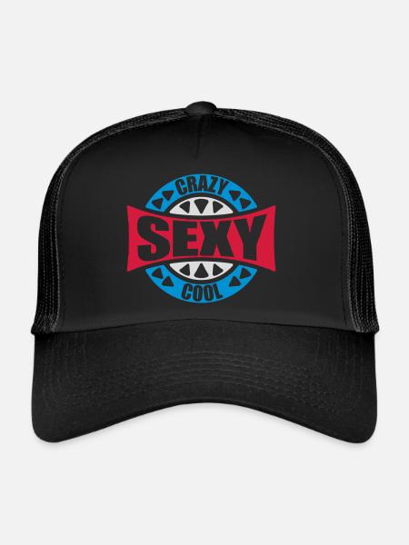 design cool sexy fou - Casquette trucker  - noir/noir - Devant