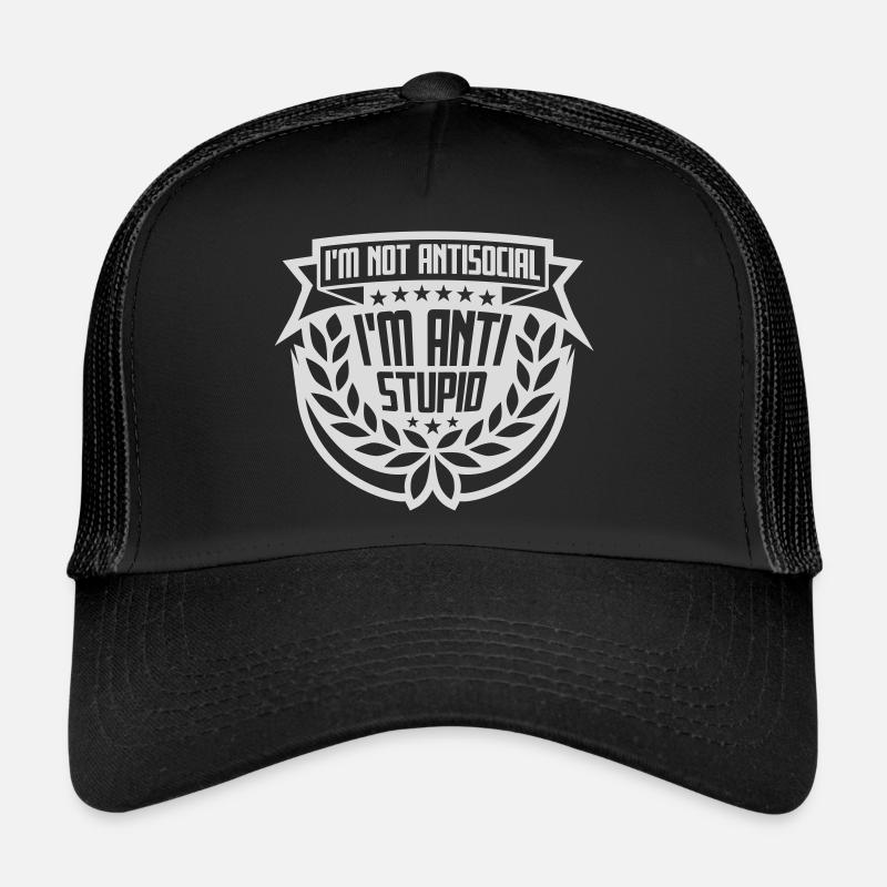 pas antisocial anti-stupide Casquette trucker 