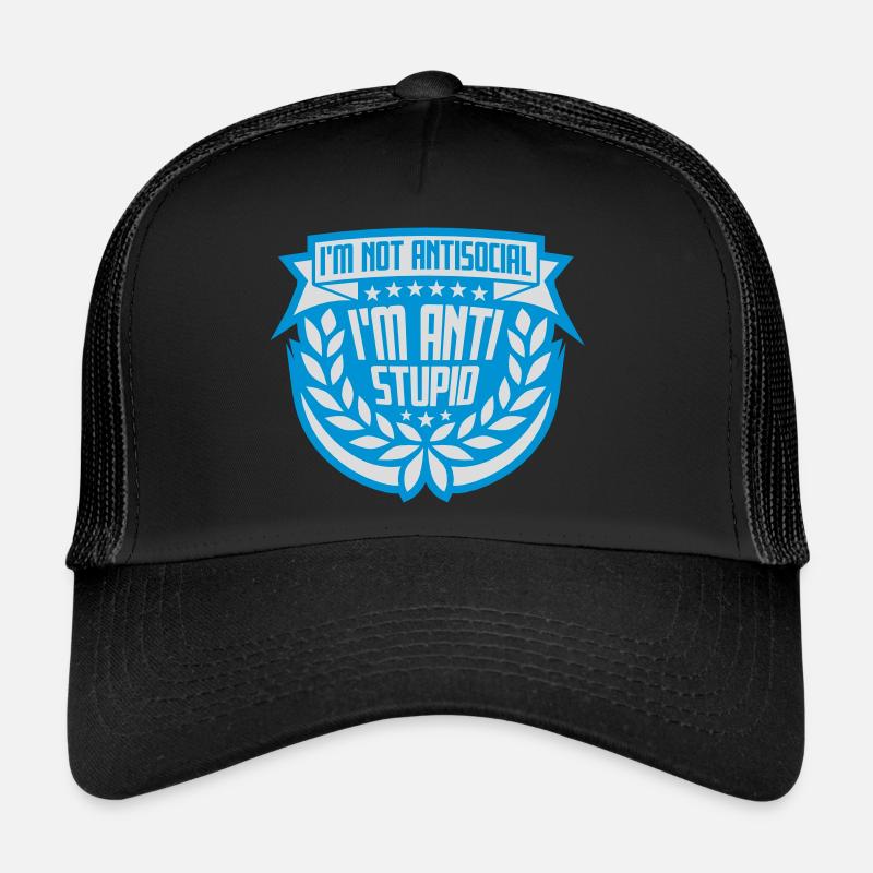 pas antisocial anti-stupide Casquette trucker 