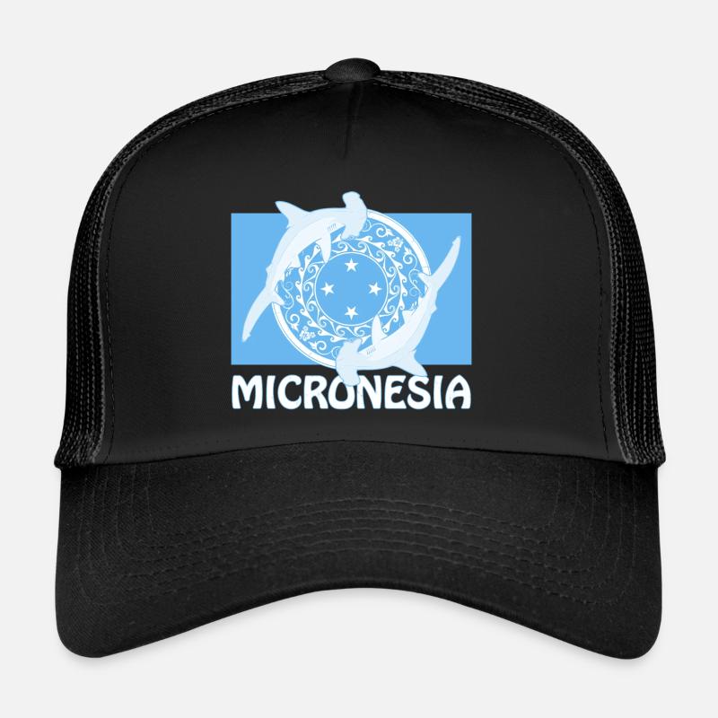 Drapeau de la Micronésie et requins-marteaux Casquette trucker 