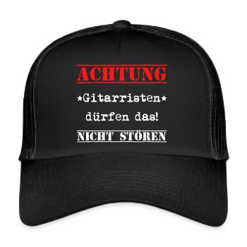 Gitarristen dürfen das - Trucker Cap - Schwarz/Schwarz - Vorne