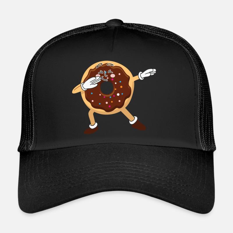 Dabbing DONUT lustig - Trucker Cap - Schwarz/Schwarz