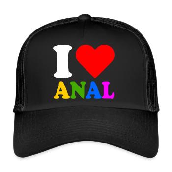 I love anal - Trucker Cap - Schwarz/Schwarz - Vorne