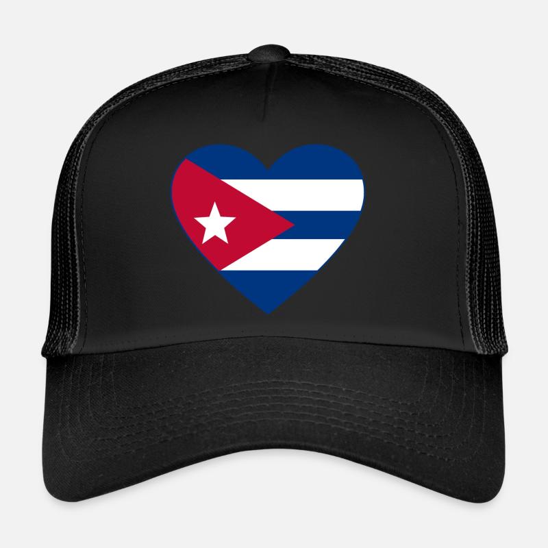 Cœur de drapeau de Cuba Casquette trucker 