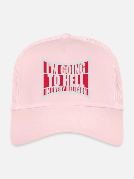 in going to hell - Trucker Cap - pale pink - Front