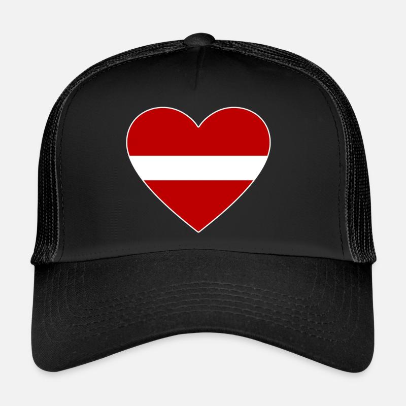 Cœur de drapeau de la Lettonie Casquette trucker 