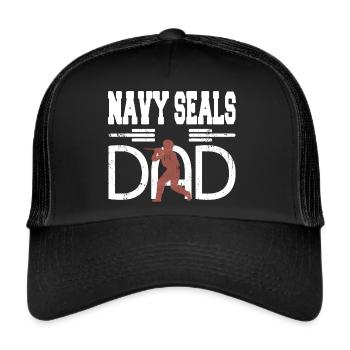 NAVY Seals DAD Retro Navy Army Père T-Shirt - Casquette trucker  - noir/noir - Devant