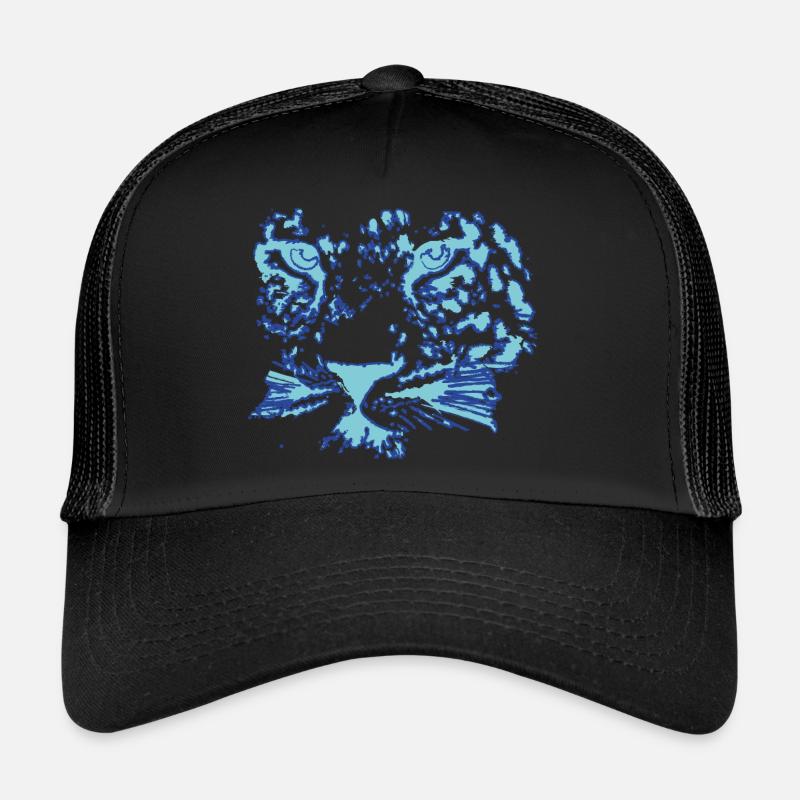 leopard, katze, wildkatze, graffiti, malerei,blau Trucker Cap