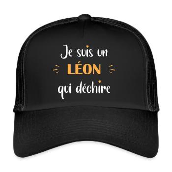 Je suis un Léon - Casquette trucker  - noir/noir - Devant