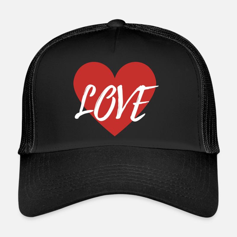 LOVE - Trucker Cap - Schwarz/Schwarz