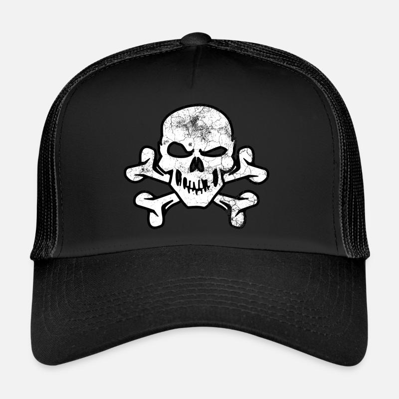 Crâne de pirate et os croisés Casquette trucker 