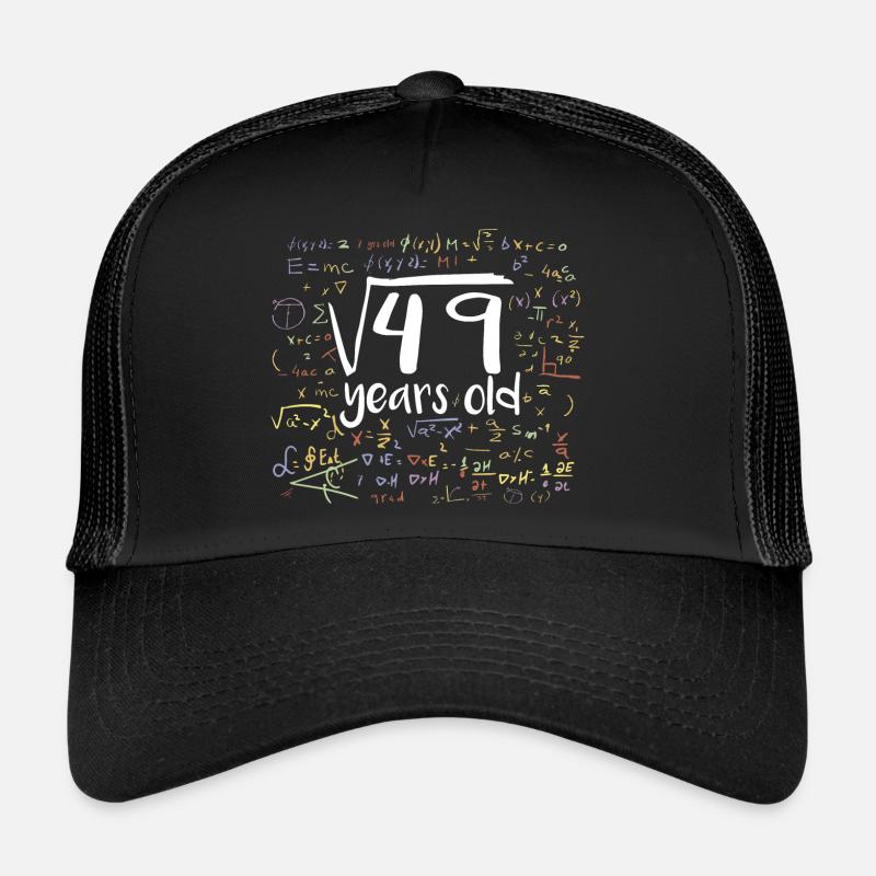 7th Birthday Square Root of 49: 7 Years Old Gift Trucker Cap