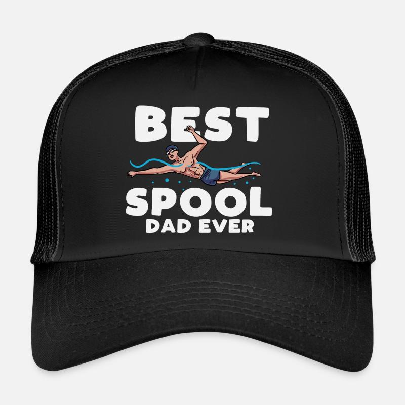 best spool dad ever Design for a swimming dad fan Trucker Cap