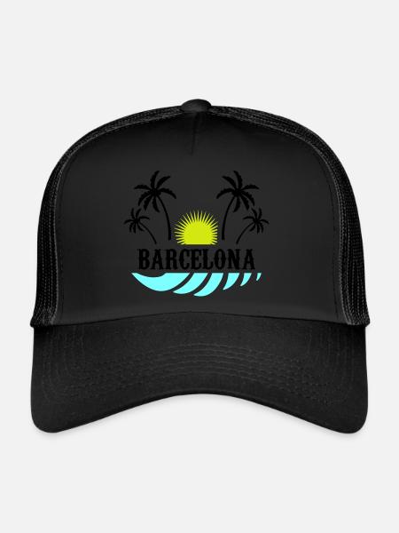 Barcelone - Casquette trucker  - noir/noir - Devant