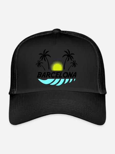 Barcelone - Casquette trucker  - noir/noir - Devant