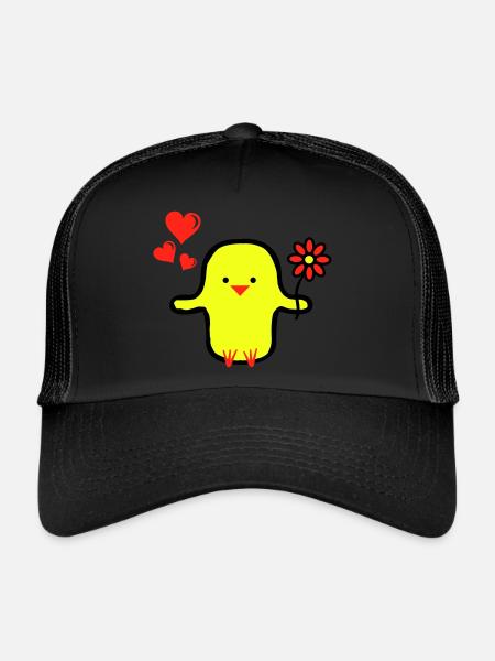 Cute Bird in Love - Trucker Cap - black/black - Front