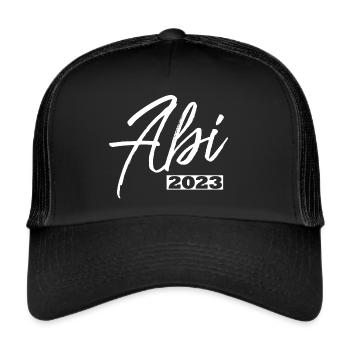 Abitur 2023, white - Trucker Cap - Schwarz/Schwarz - Vorne