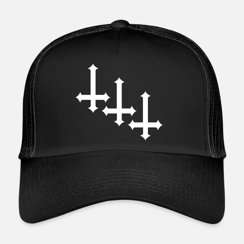 Gothic cross upside down Trucker Cap