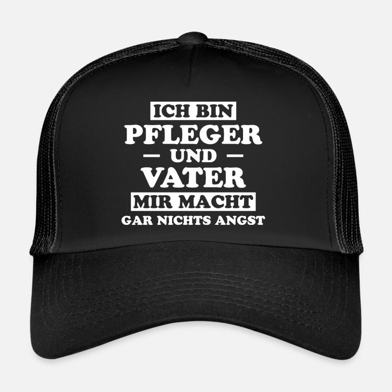 Pfleger Spruch Altenpfleger Witz Pfleger Geschenk - Trucker Cap - Schwarz/Schwarz