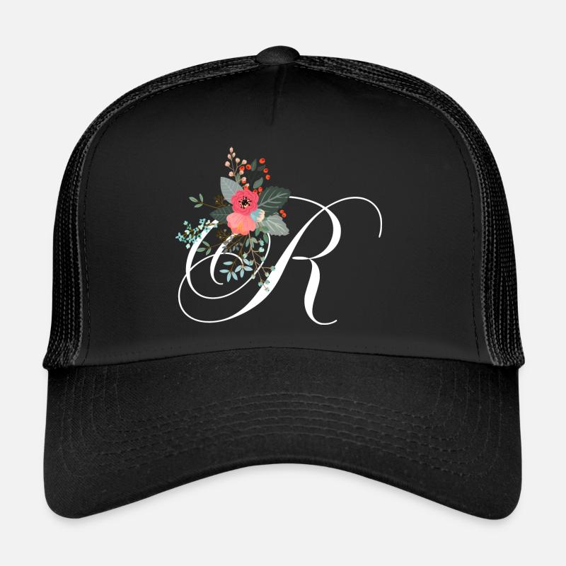 Lettre r fleuris Casquette trucker 