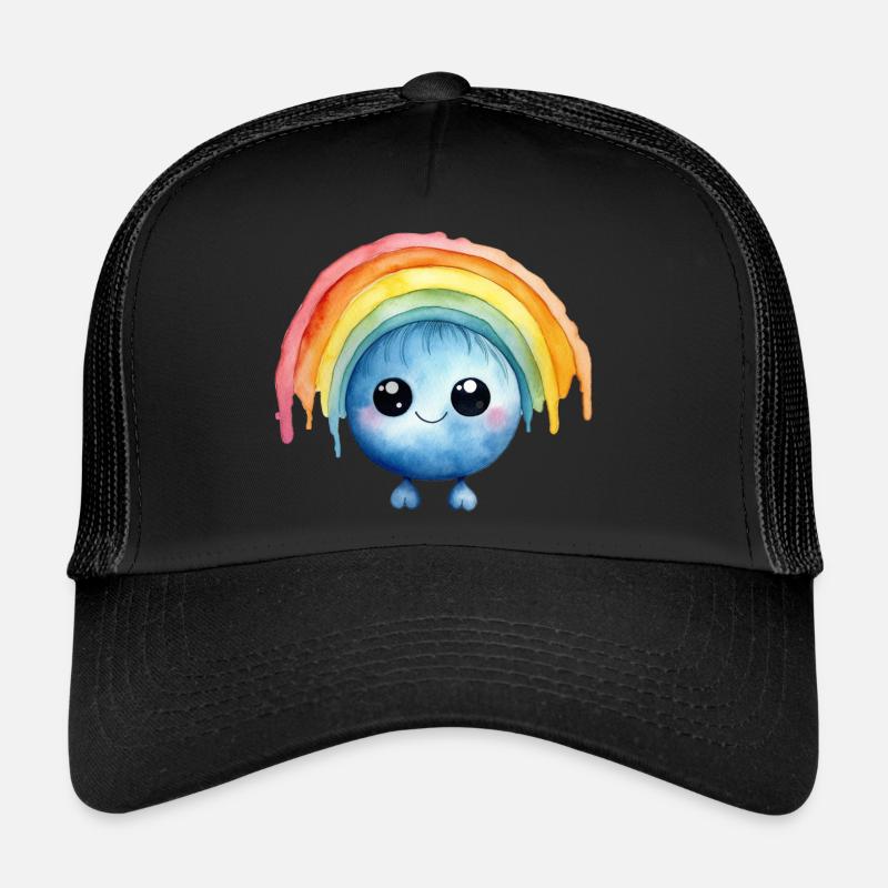 Rainbow Watercolor Drawing Trucker Cap