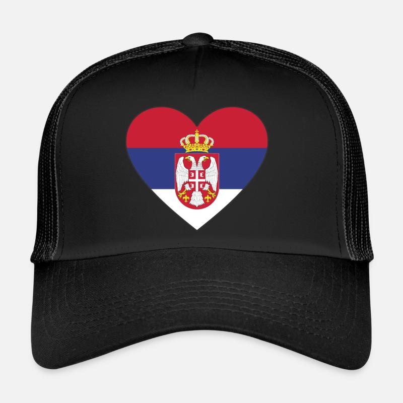 Cœur de drapeau de la Serbie Casquette trucker 
