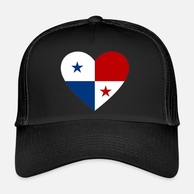 Panama Flag Heart Trucker Cap