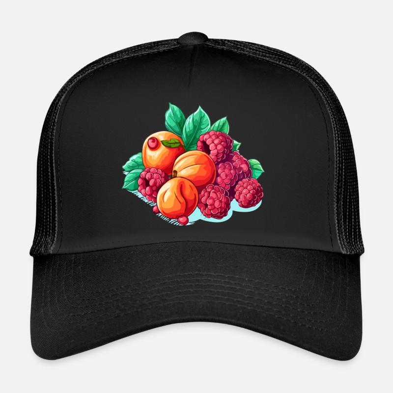 Aprikosen und Himbeeren Trucker Cap