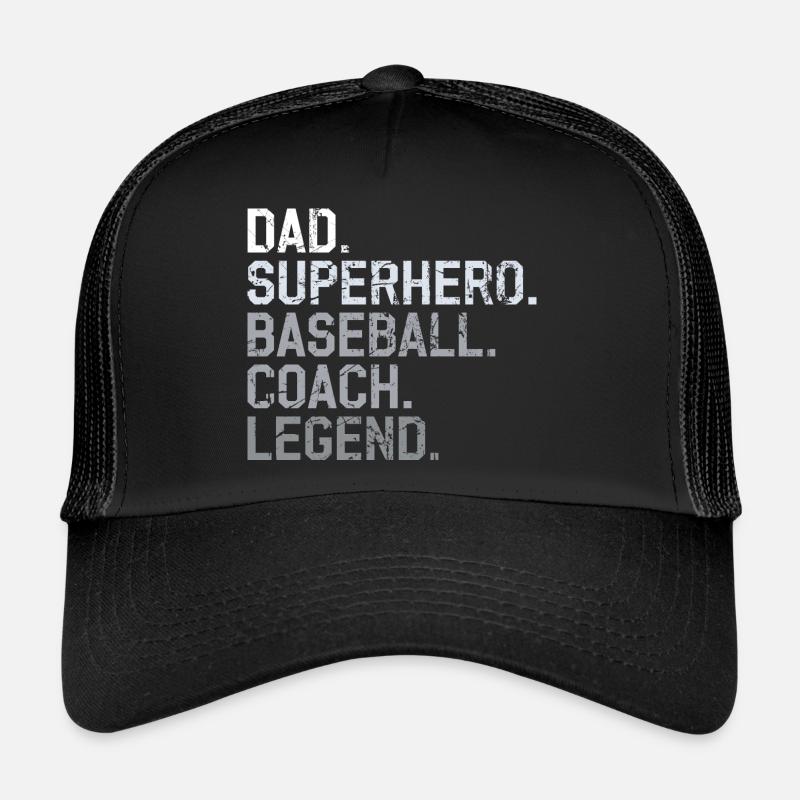 Baseball coach dad - Trucker Cap - black/black