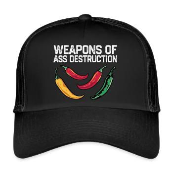 Weapons Of Ass Destruction Spicy Food Chili Fan Pe - Trucker Cap - Schwarz/Schwarz - Vorne