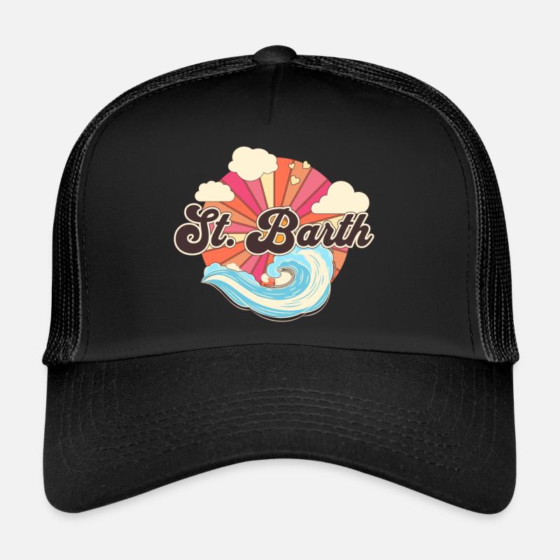 Saint Barthélemy Rétro Plages des années 80 Casquette trucker 
