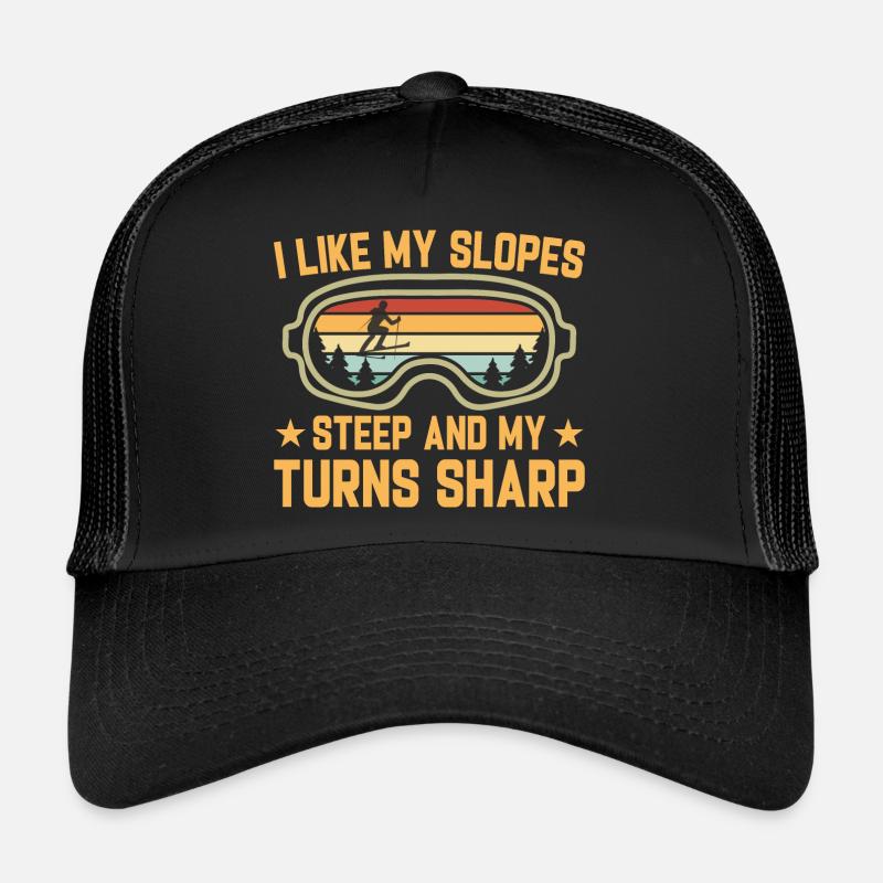 Skiing Slopes Steep Ski Winter Skis Trucker Cap