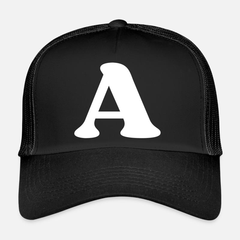 Buchstabe a - Trucker Cap - Schwarz/Schwarz