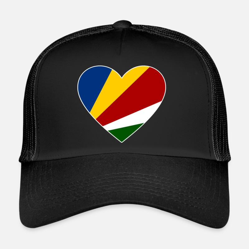 Cœur de drapeau des Seychelles Casquette trucker 
