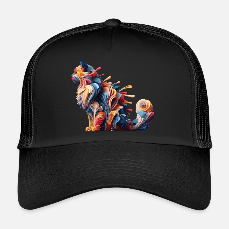Colorful Abstract Cat Trucker Cap